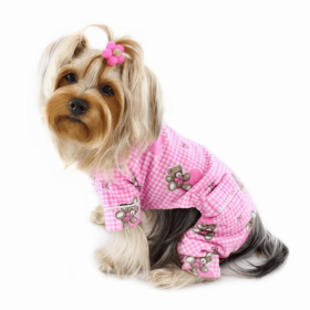 Adorable Teddy Bear Love Flannel PJ (Color: light blue, size: large)