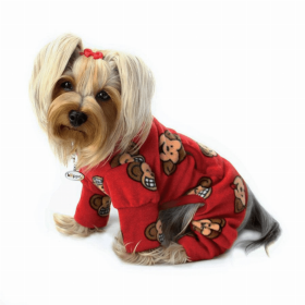 Silly Monkey Fleece Turtleneck Pajamas (Color: Pink, size: XL)