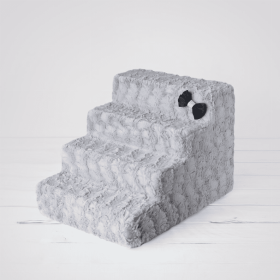Luxury Dog Stairs (Color: Dove Grey, size: 6-Step)
