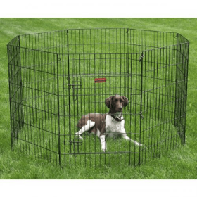 ProSelect Puppy PlayPen with Plastic Pan (Color: Black, size: small)