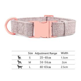 Pet Dog Collar Engraving Anti-Lost Traction Rope Supplies (Option: Camel Brown-Collar No Lettering-M)