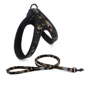 Colorful Printed Oxford Fabric Reflective Pet Harness (Option: Camouflage same color leash-L)