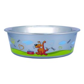 Multi Print Stainless Steel Dog Bowl By Bella N Chaser (Color: as Pic)